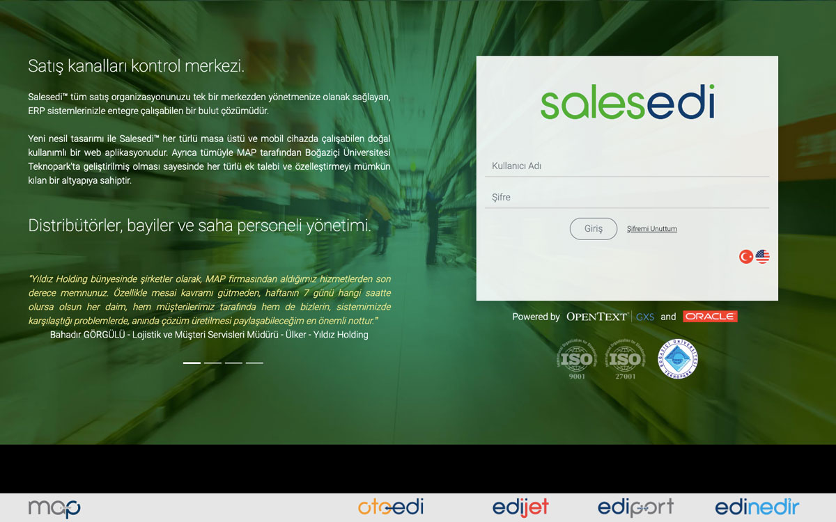SALESEDI home screen