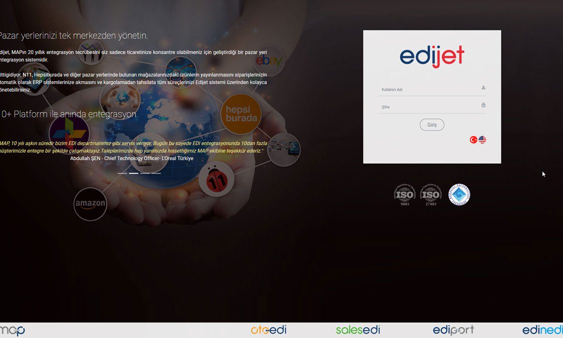 MAP E-ticaret Pazaryerleri Entegrasyonu - EDIJET
