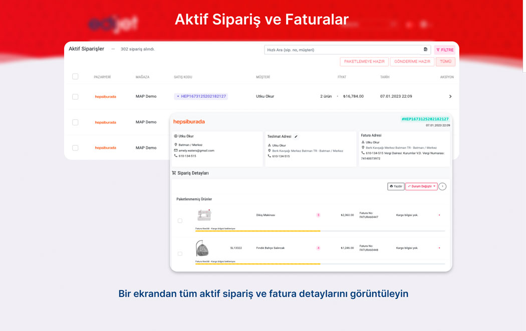 EDIJET Pazaryeri Entegrasyonu MAP EDIJET Pazaryeri Entegrasyonu